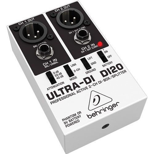 Direct Box Ativo ULTRA-DI DI20 BEHRINGER - Pro Áudio SP Assistência Técnica Som Profissional