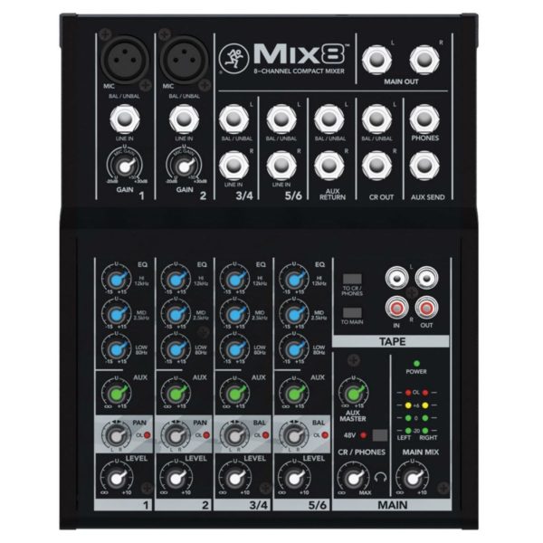 Mesa de Som Compacta MIX-8 MACKIE - Pro Áudio SP Assistência Técnica Som Profisisonal